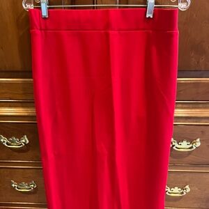 Ashley Blue Vibrant Red Midi Skirt with Button Accents